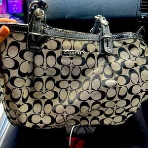 Brown/black coach purse